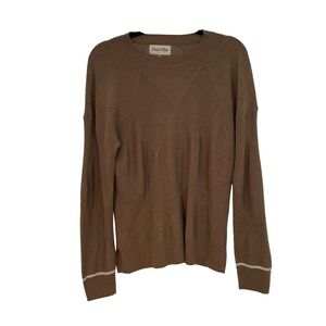 Draw & Fade Merino Wool Blend Diamond Knit Golf Core Crew Neck Sweater Size L